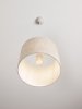 Lampa wisząca biała lniany abażur okrągły 30cm uniwersalna minimalistyczna dekoracyjna Luces Exclusivas